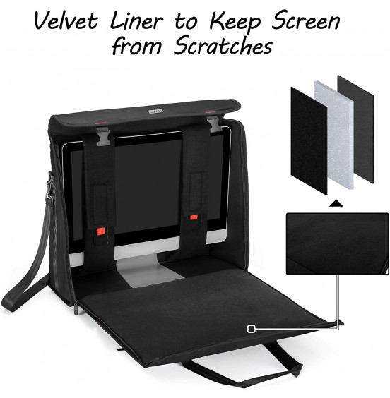 CURMIO Rolling Carrying Bag with Wheels Compatible with Apple iMac 27 inch Desktop Computer, Detachable Trolley Storage Case Compatible with iMac 27” Monitors and Accessories, Black (Patented Design) CURMIO Rolling Carrying Bag with Wheels Compatible with Apple iMac 27 inch Desktop Computer, Detachable Trolley Storage Case Compatible with iMac 27” Monitors and Accessories, Black (Patented Design)