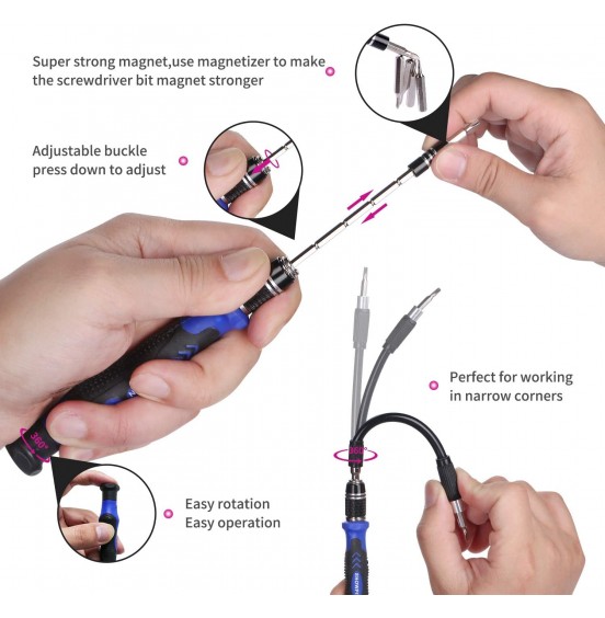 Computer Repair Kit, 122 in 1 Magnetic Laptop Screwdriver Kit, Precision Screwdriver Set, Small Impact Screw Driver Set with Case for Computer, Laptop, PC, for iPhone, Watch, Ps4 DIY Hand Tools -Grey Computer Repair Kit, 122 in 1 Magnetic Laptop Screwdriver Kit, Precision Screwdriver Set, Small Impact Screw Driver Set with Case for Computer, Laptop, PC, for iPhone, Watch, Ps4 DIY Hand Tools -Grey