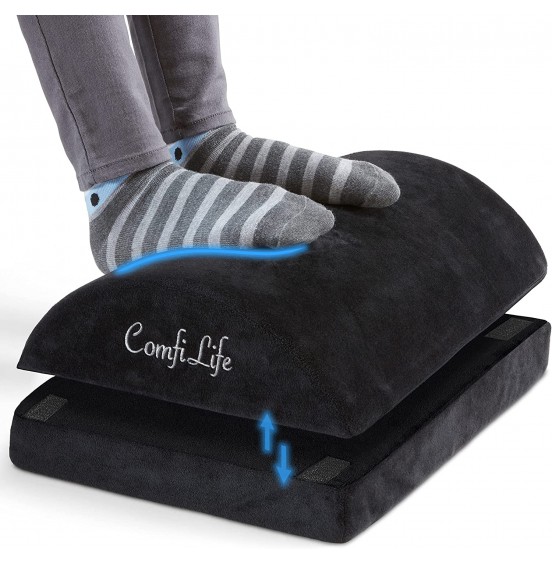 ComfiLife Foot Rest for Under Desk at Work - Adjustable Memory Foam Foot Rest for Office Chair & Gaming Chair - Ergonomic Design for Back & Hip Pain Relief (Black) ComfiLife Foot Rest for Under Desk at Work - Adjustable Memory Foam Foot Rest for Office Chair & Gaming Chair - Ergonomic Design for Back & Hip Pain Relief (Black)